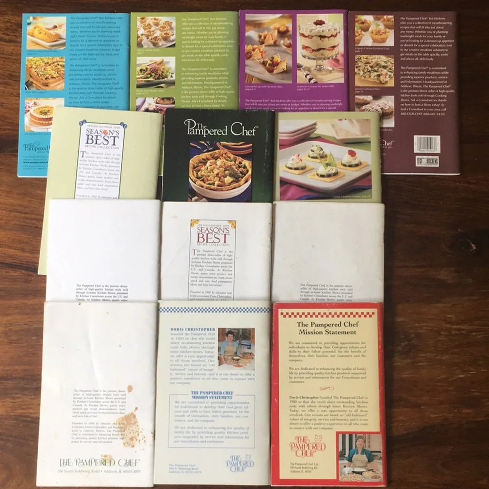 13 Pampered Chef ‘Season's Best’ + ‘Favorites’ Books Booklets 1992 - 2010